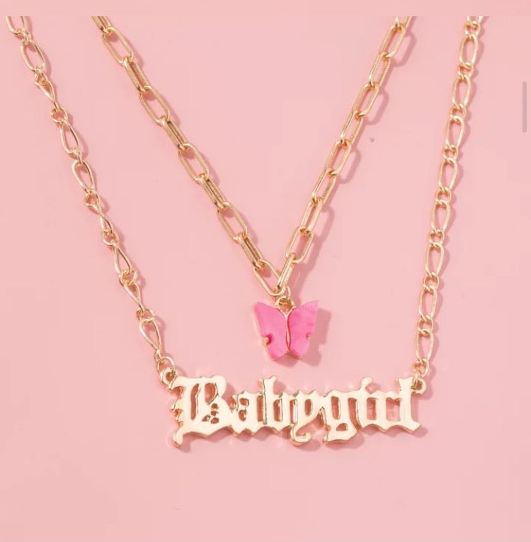 Babygirl/Butterfly Necklace